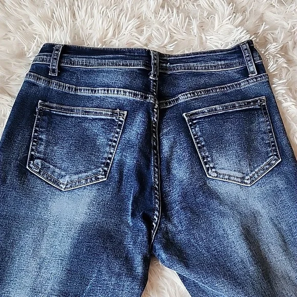 Bamboo Brand New Classic Women's Dark Blue Super Soft Flare Jeans - Picture 5 of 10